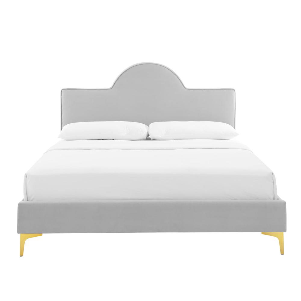 Sunny Performance Velvet Full Bed - Light Gray MOD-7028-LGR