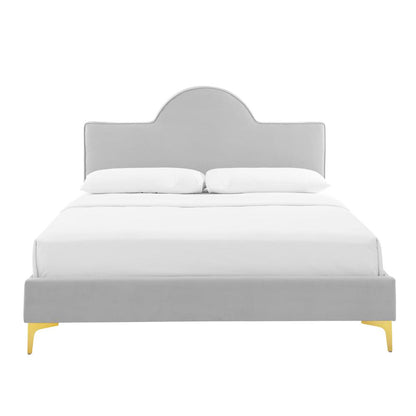 Sunny Performance Velvet Full Bed - Light Gray MOD-7028-LGR