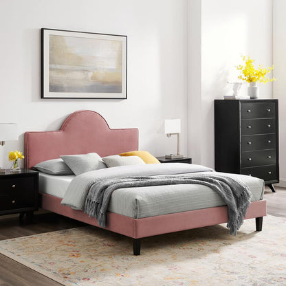 Soleil Performance Velvet Twin Bed - Dusty Rose MOD-7033-DUS