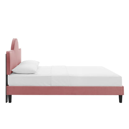 Soleil Performance Velvet Twin Bed - Dusty Rose MOD-7033-DUS