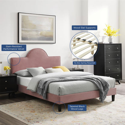 Soleil Performance Velvet Twin Bed - Dusty Rose MOD-7033-DUS