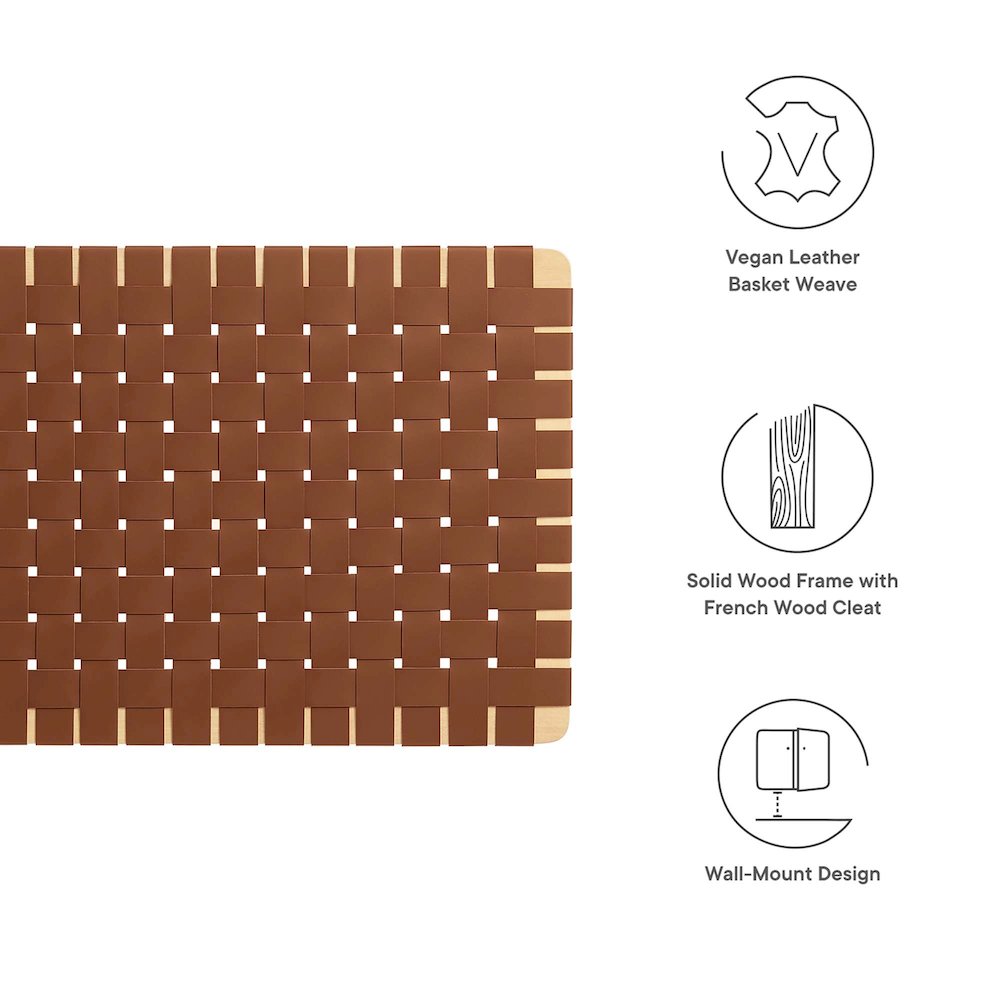Sparta Weave Wall-Mount Vegan Leather Twin Headboard