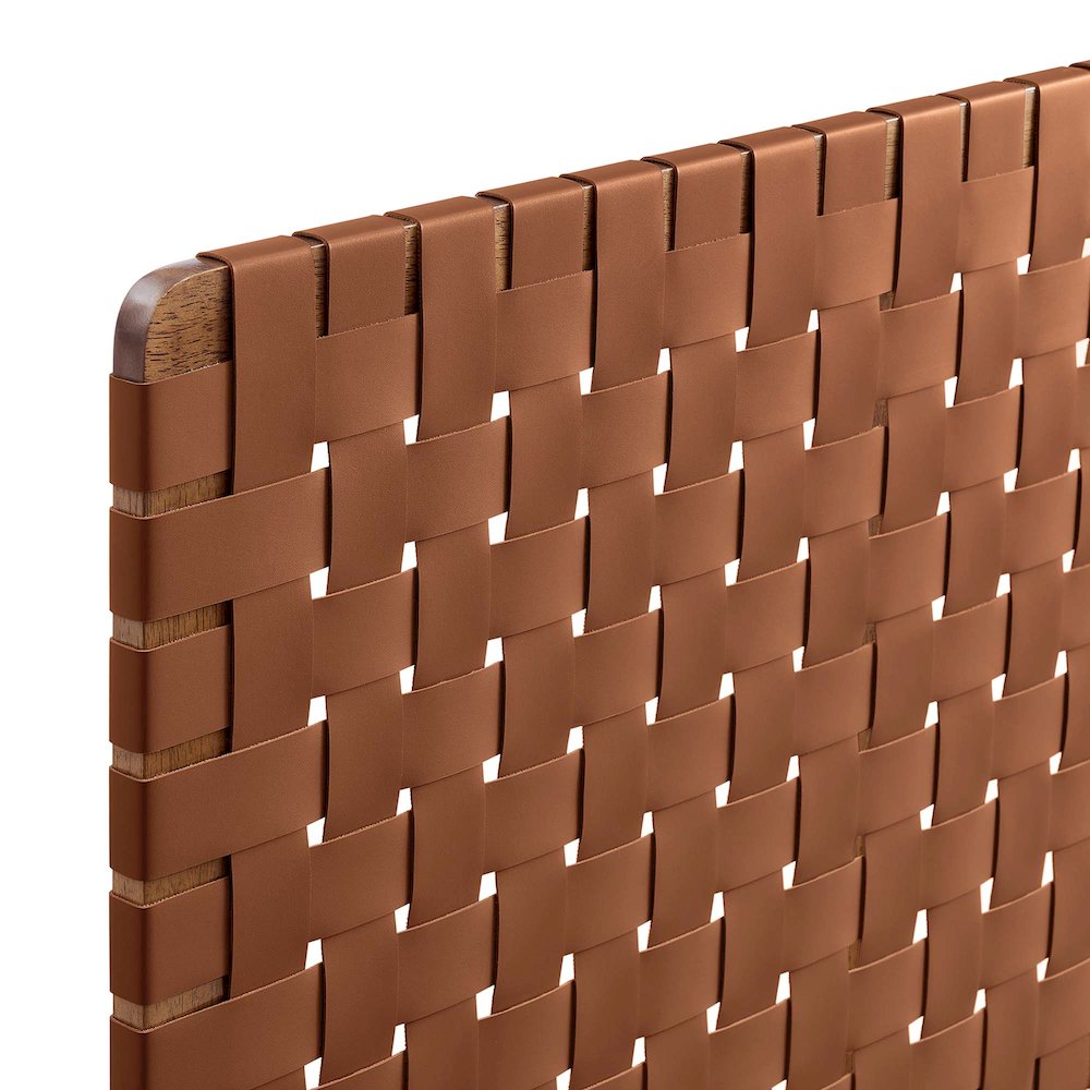 Sparta Weave Wall-Mount Vegan Leather Twin Headboard