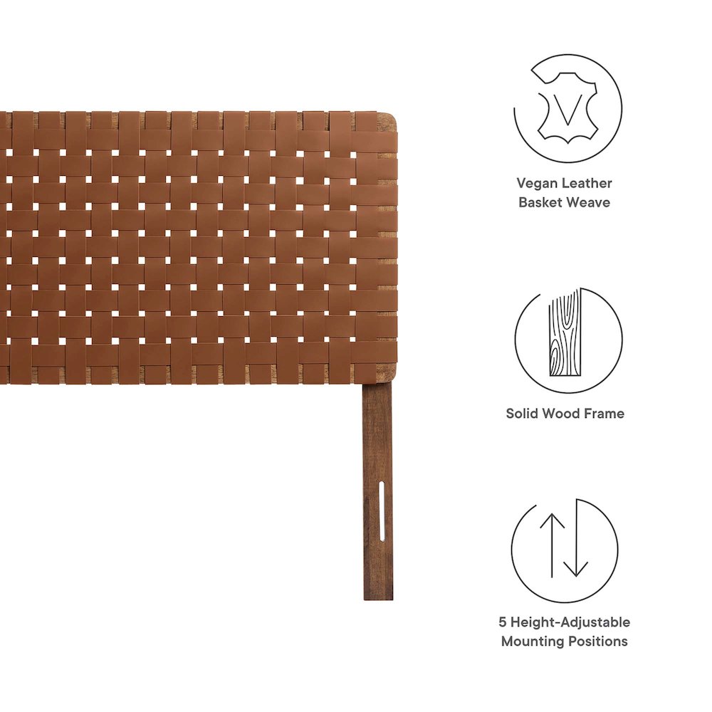 Sparta Weave Vegan Leather Full Headboard