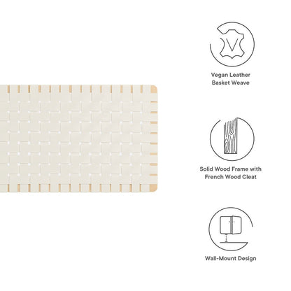 Sparta Weave Wall-Mount Vegan Leather Queen Headboard