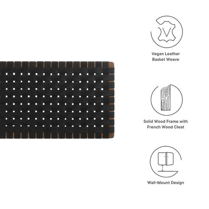 Sparta Weave Wall-Mount Vegan Leather Queen Headboard