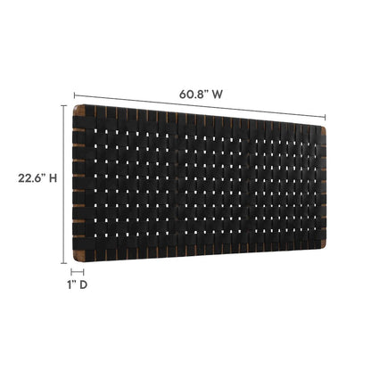 Sparta Weave Wall-Mount Vegan Leather Queen Headboard