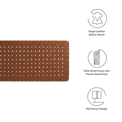 Sparta Weave Wall-Mount Vegan Leather King Headboard