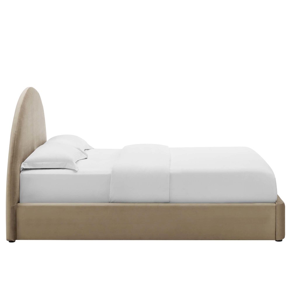 Resort Performance Velvet Arched Round King Platform Bed