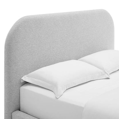 Keynote Upholstered Fabric Curved Queen Platform Bed