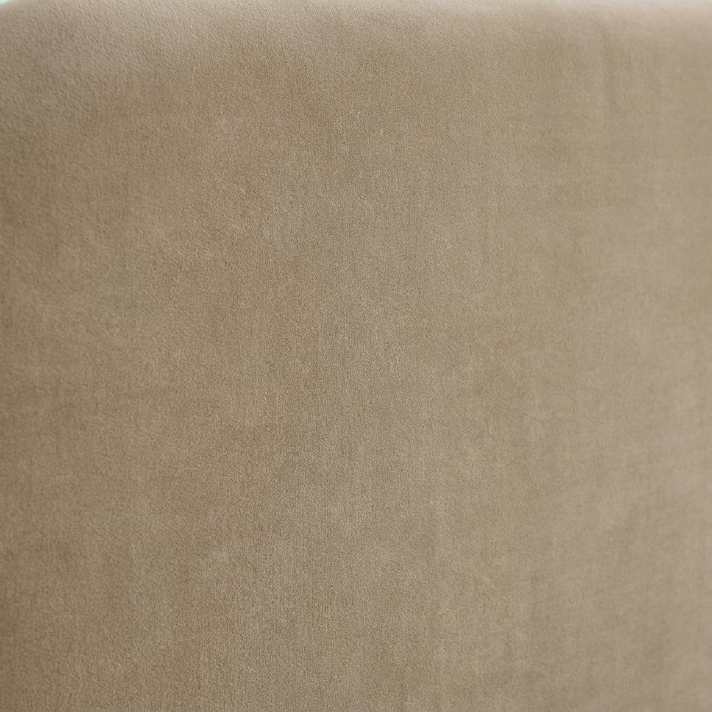 Performance Velvet Upholstered Queen Platform Bed with Curved Headboard, Taupe