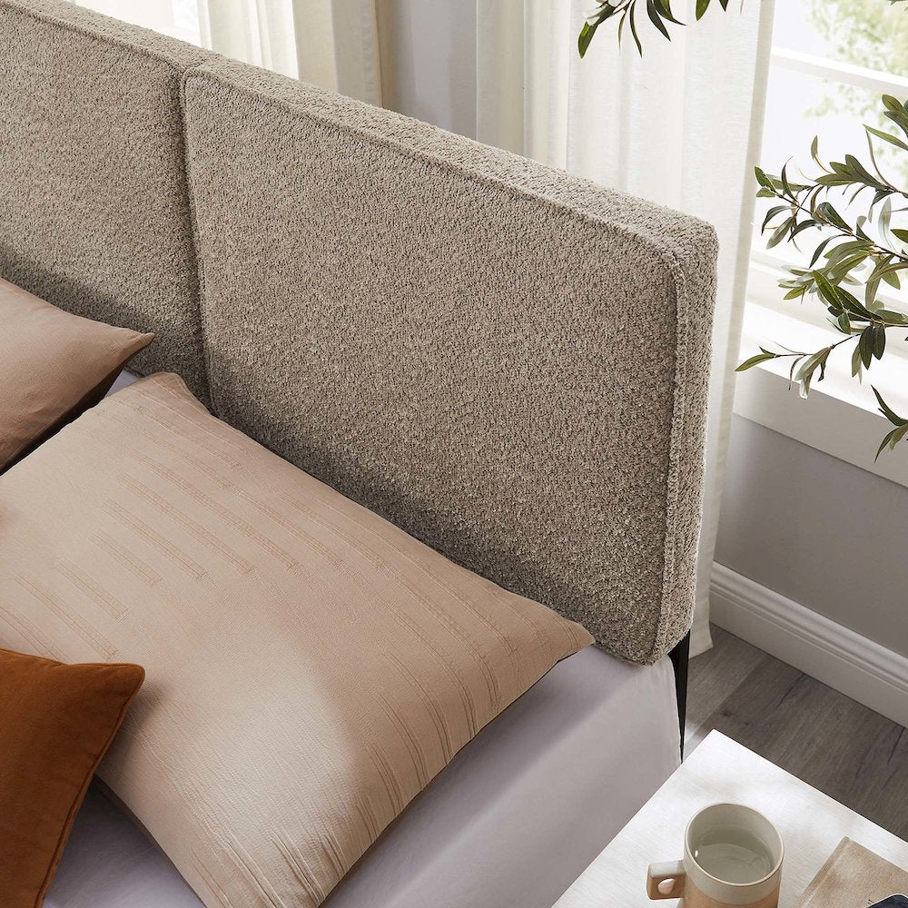 Lindee Boucle Fabric Queen Headboard
