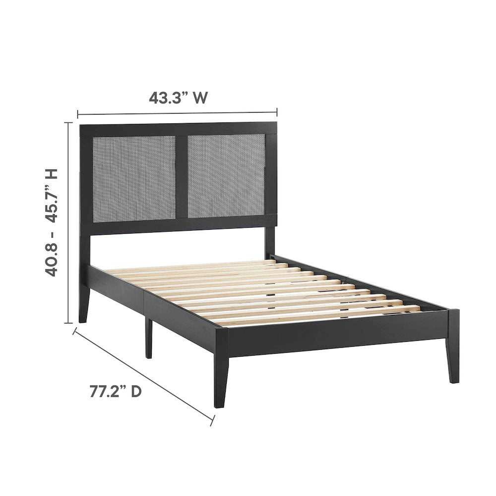 Sirocco Rattan and Wood Twin Platform Bed