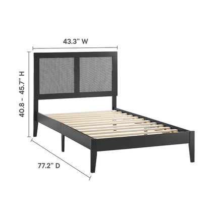 Sirocco Rattan and Wood Twin Platform Bed