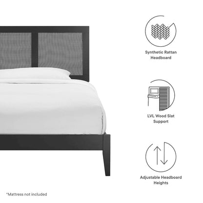 Sirocco Rattan and Wood Twin Platform Bed