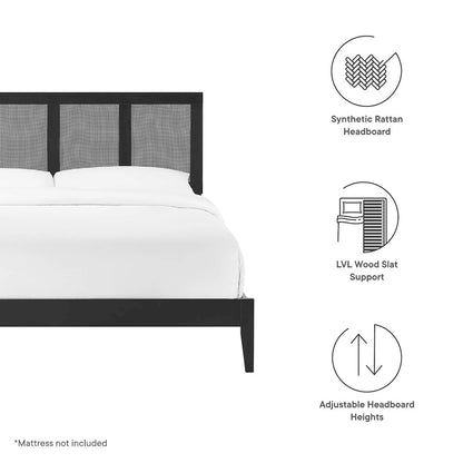 Sirocco Rattan and Wood King Platform Bed