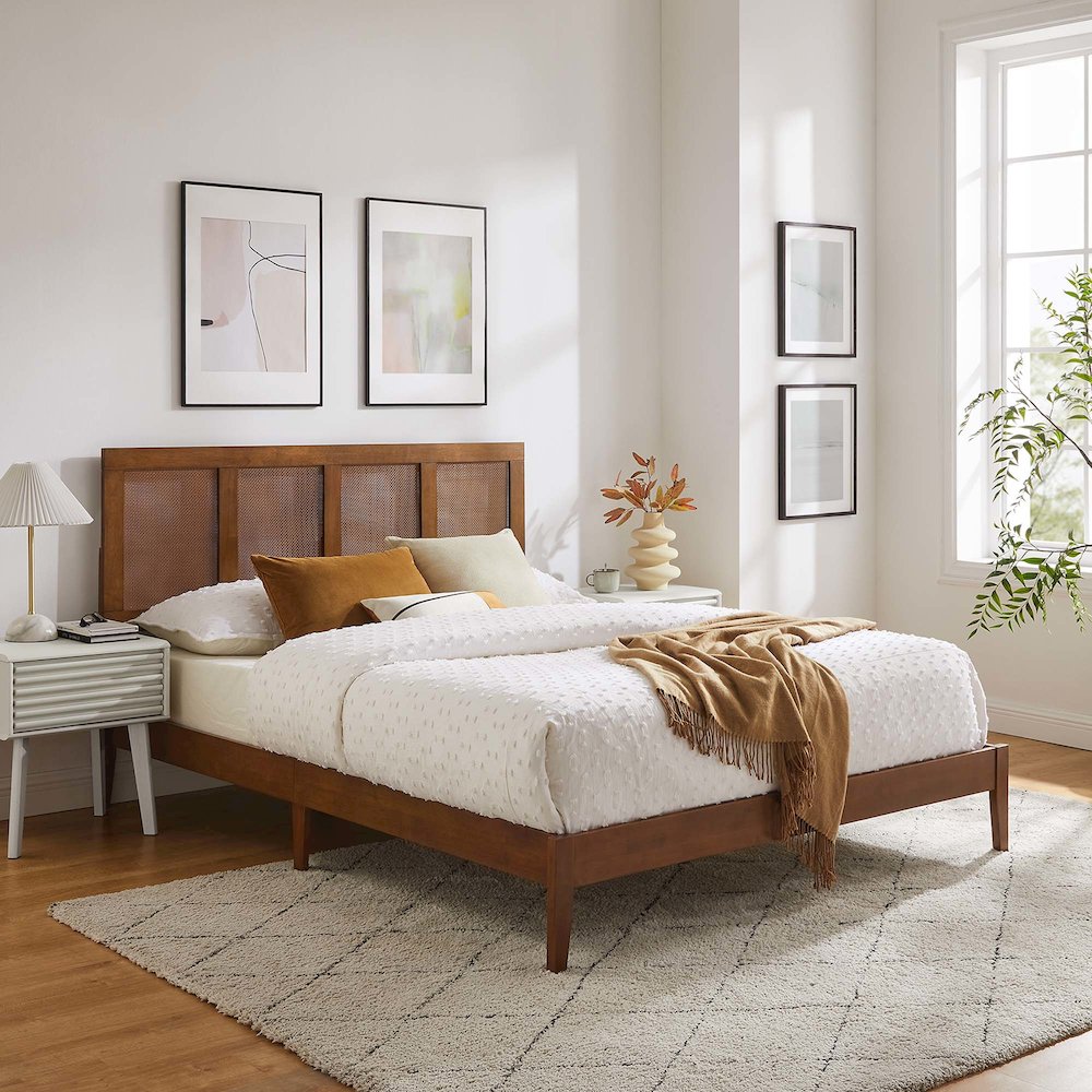 Sirocco Rattan and Wood King Platform Bed