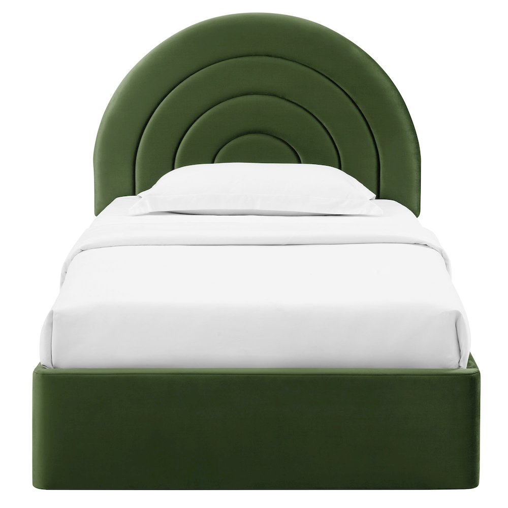Solana Arched Performance Velvet Twin Platform Bed