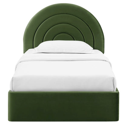 Solana Arched Performance Velvet Twin Platform Bed