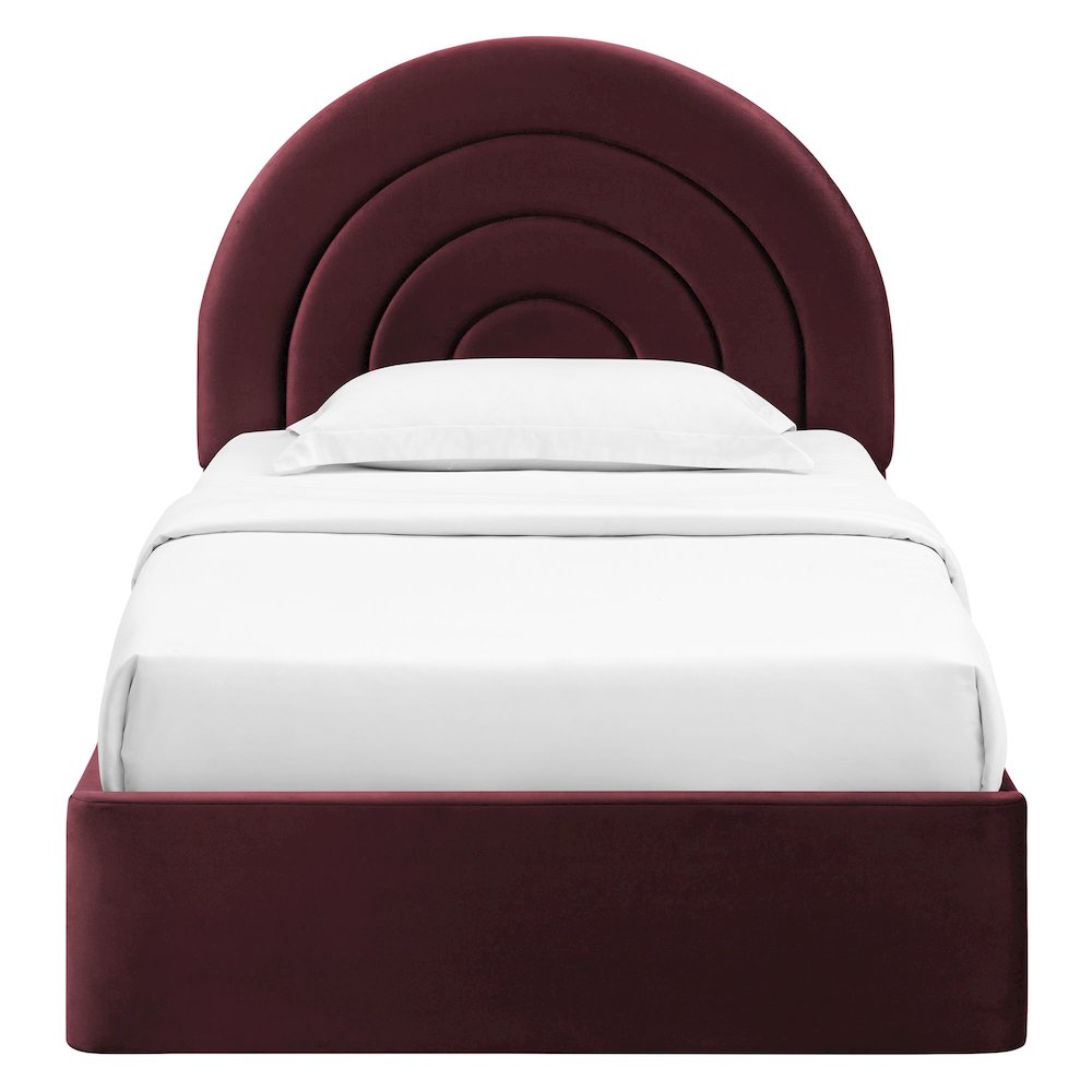 Solana Arched Performance Velvet Twin Platform Bed