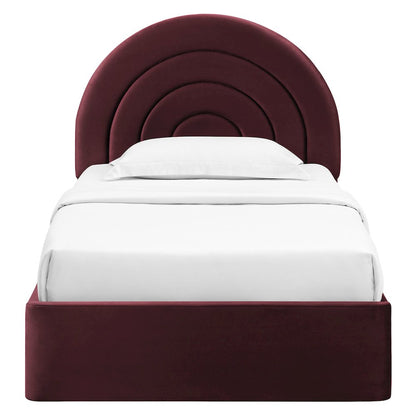 Solana Arched Performance Velvet Twin Platform Bed