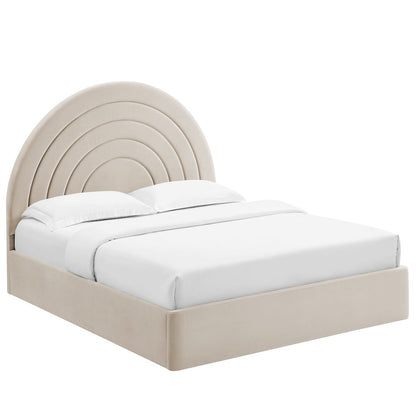 Solana Arched Performance Velvet Full Platform Bed