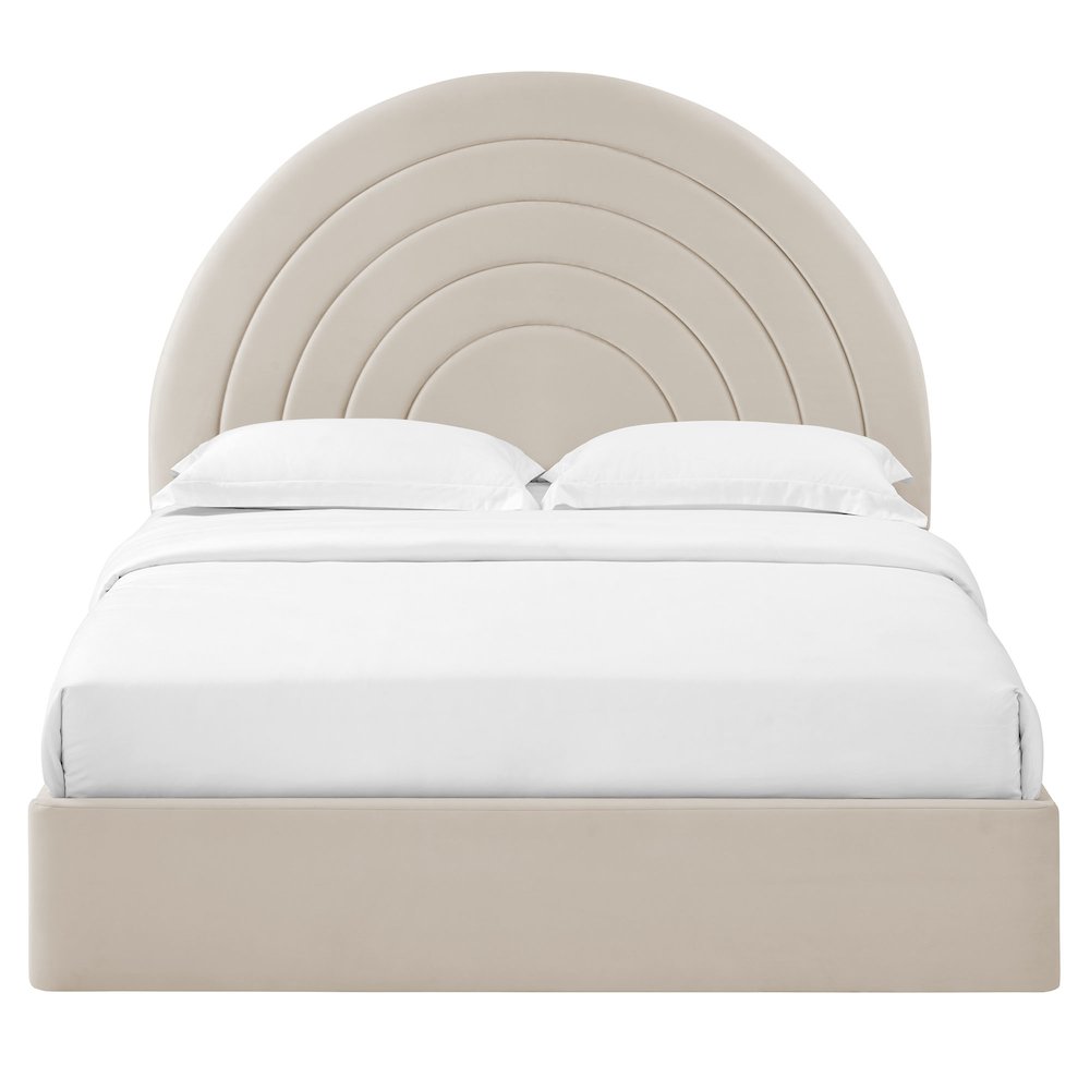 Solana Arched Performance Velvet Full Platform Bed