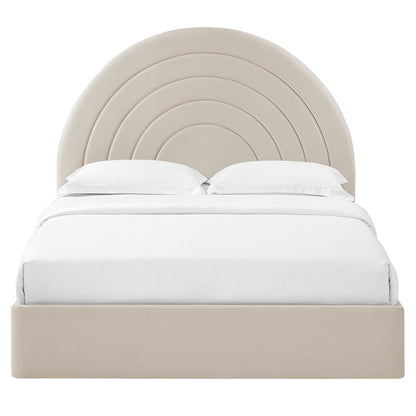 Solana Arched Performance Velvet Full Platform Bed