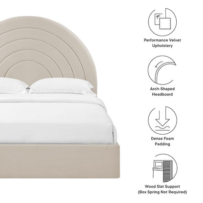 Solana Arched Performance Velvet Full Platform Bed