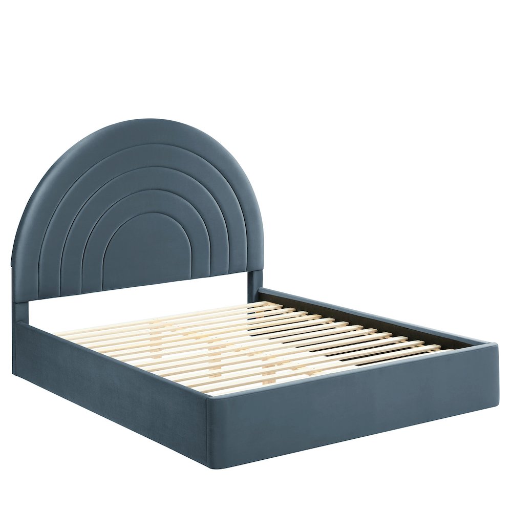 Solana Arched Performance Velvet Full Platform Bed