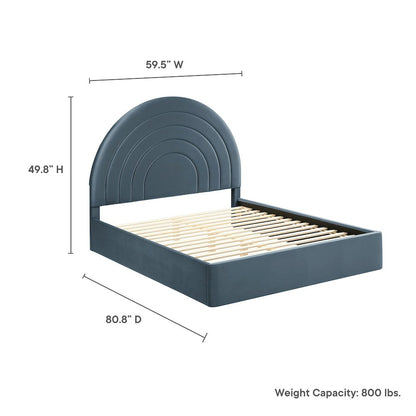 Solana Arched Performance Velvet Full Platform Bed
