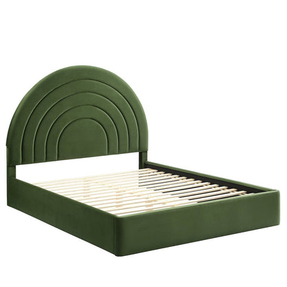 Solana Arched Performance Velvet Full Platform Bed