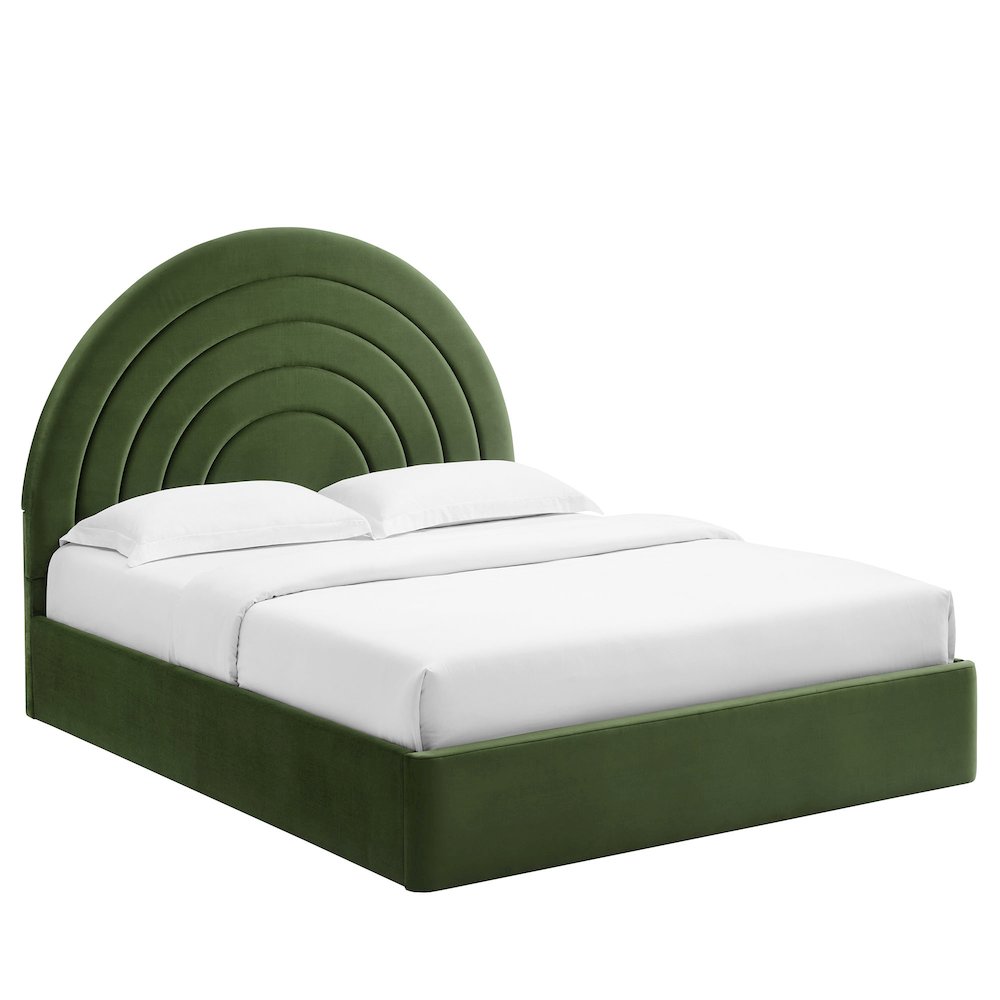 Solana Arched Performance Velvet Queen Platform Bed