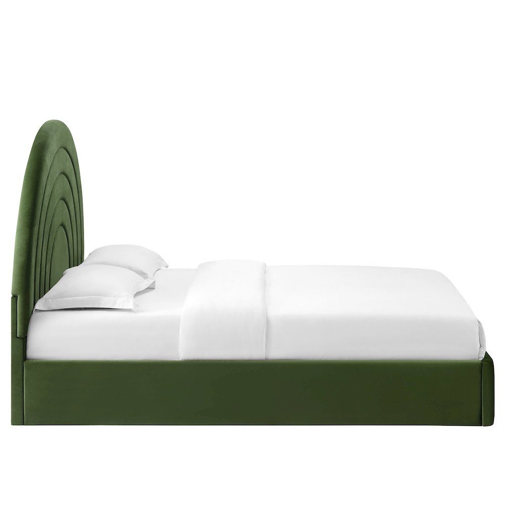 Solana Arched Performance Velvet Queen Platform Bed
