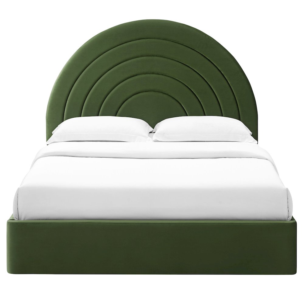 Solana Arched Performance Velvet Queen Platform Bed