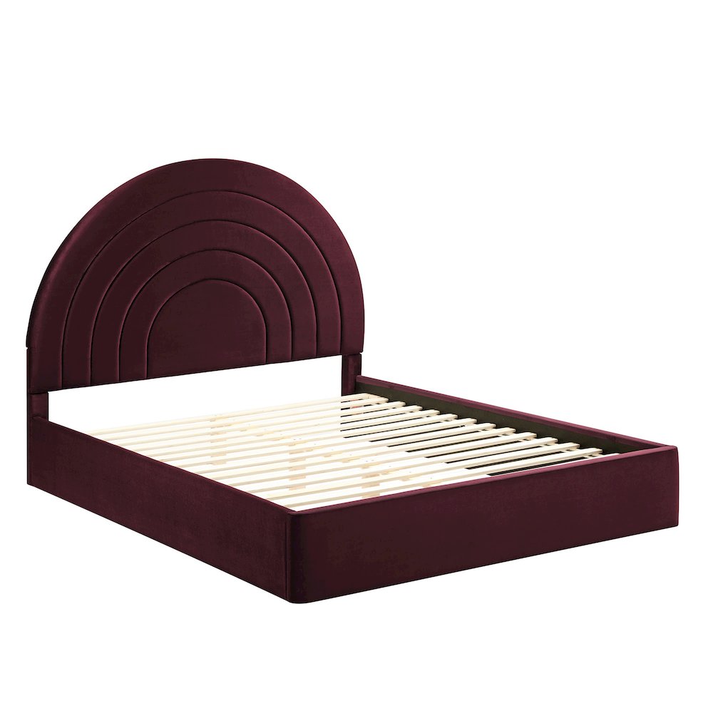 Solana Arched Performance Velvet Queen Platform Bed