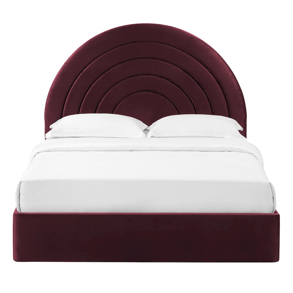 Solana Arched Performance Velvet Queen Platform Bed