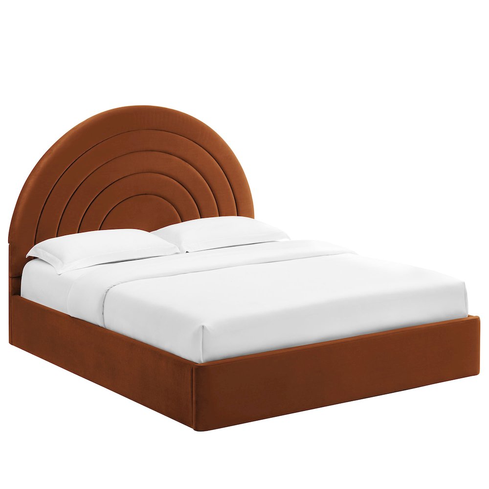 Solana Arched Performance Velvet Queen Platform Bed