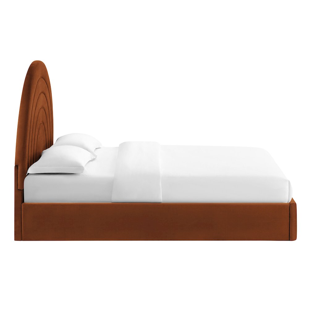 Solana Arched Performance Velvet Queen Platform Bed