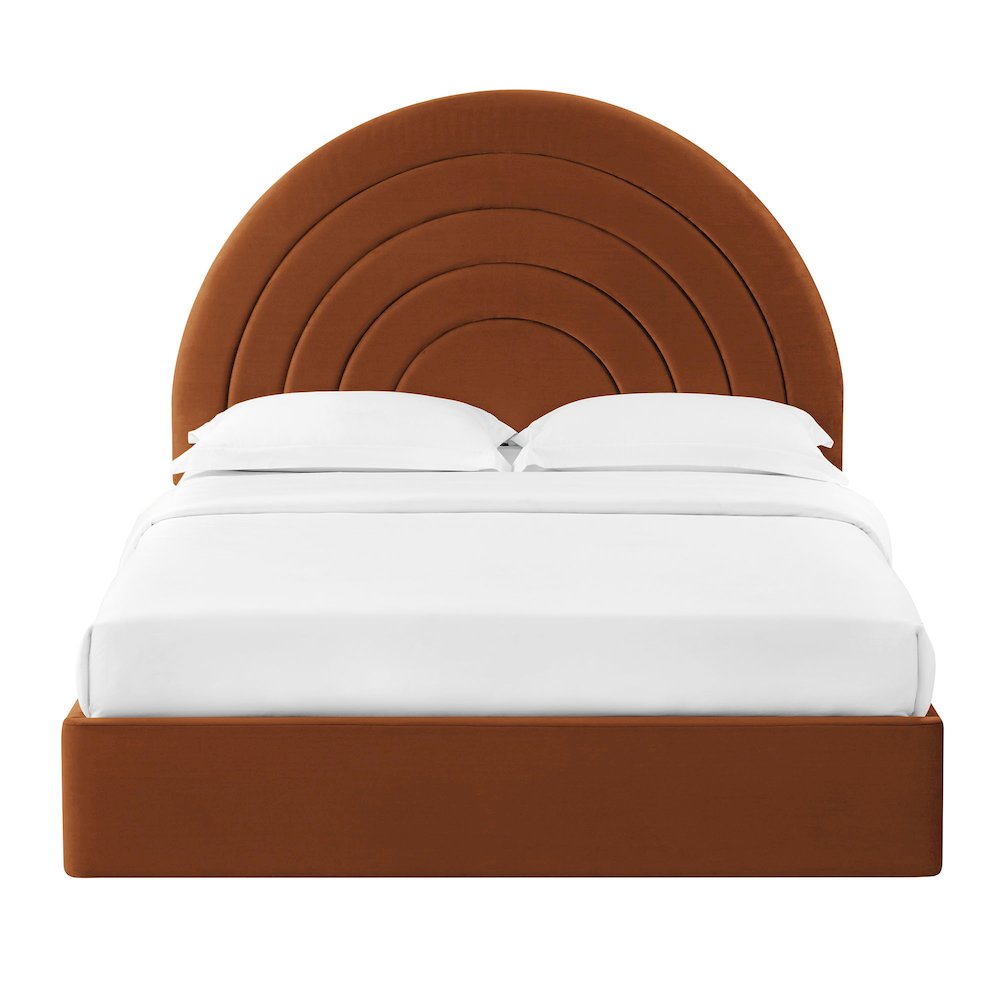 Solana Arched Performance Velvet Queen Platform Bed