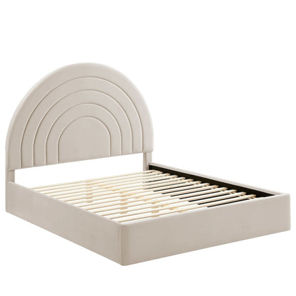 Solana Arched Performance Velvet King Platform Bed