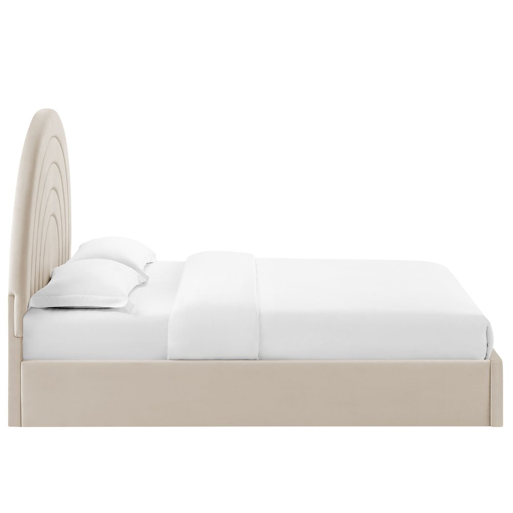 Solana Arched Performance Velvet King Platform Bed