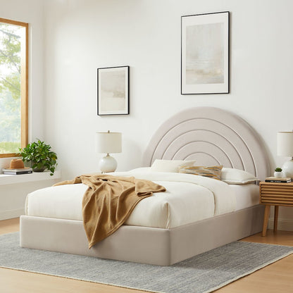 Solana Arched Performance Velvet King Platform Bed