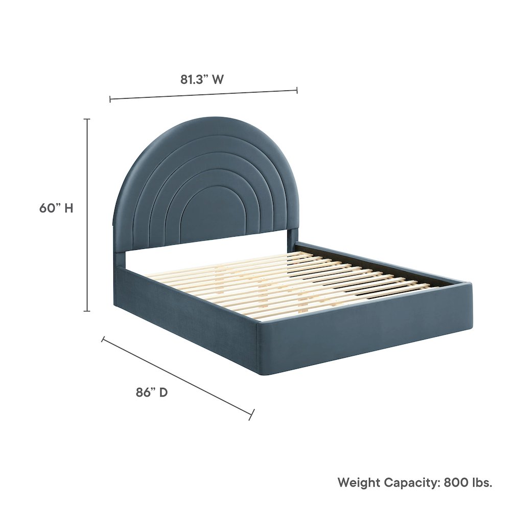 Solana Arched Performance Velvet King Platform Bed