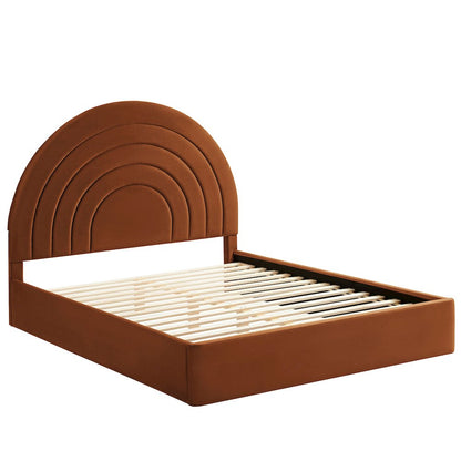 Solana Arched Performance Velvet King Platform Bed