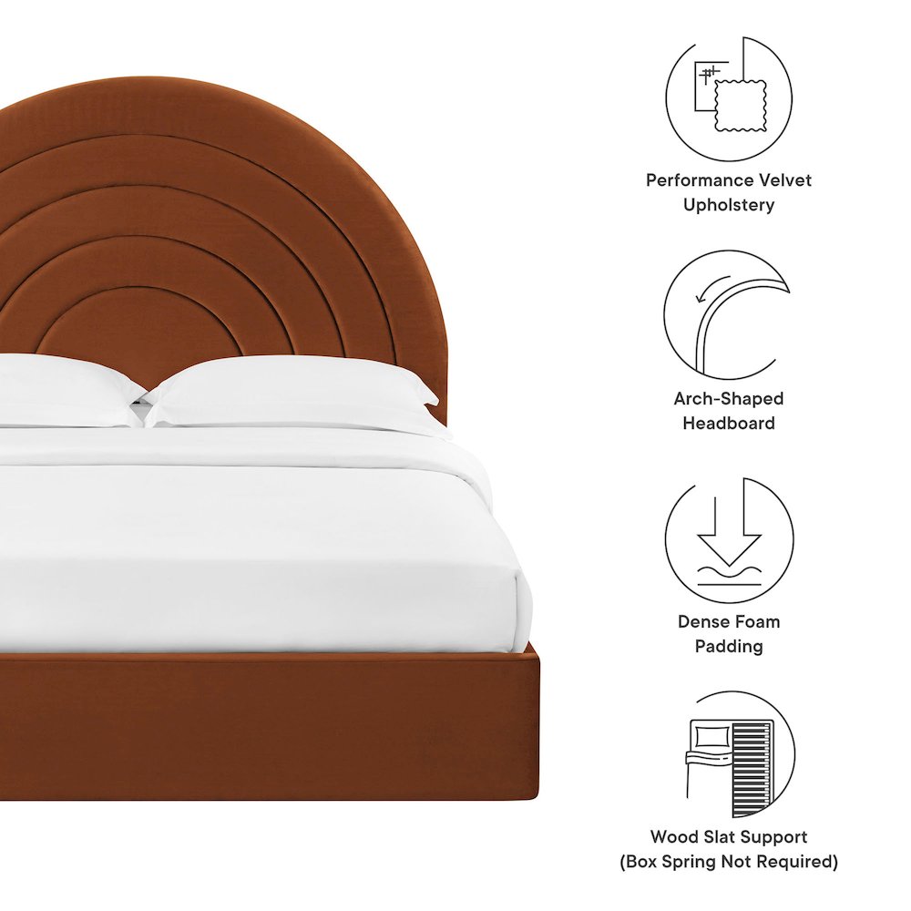 Solana Arched Performance Velvet King Platform Bed