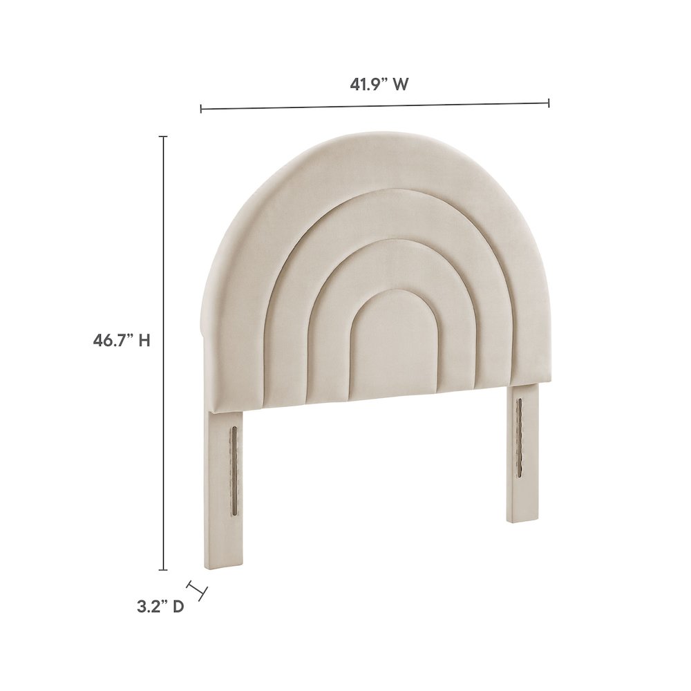 Solana Arched Performance Velvet Twin Headboard