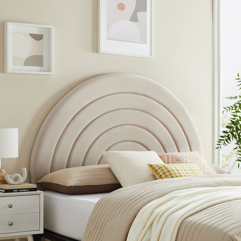 Solana Arched Performance Velvet Full Headboard