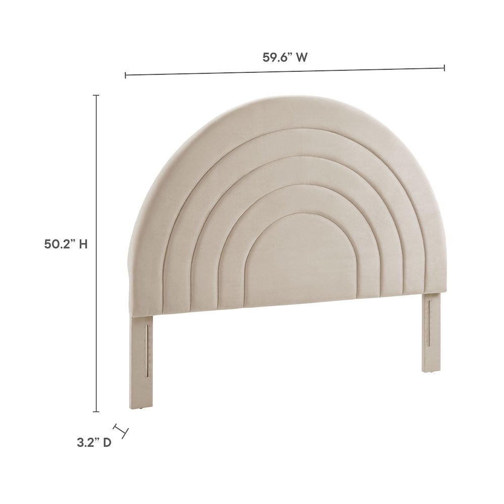 Solana Arched Performance Velvet Full Headboard