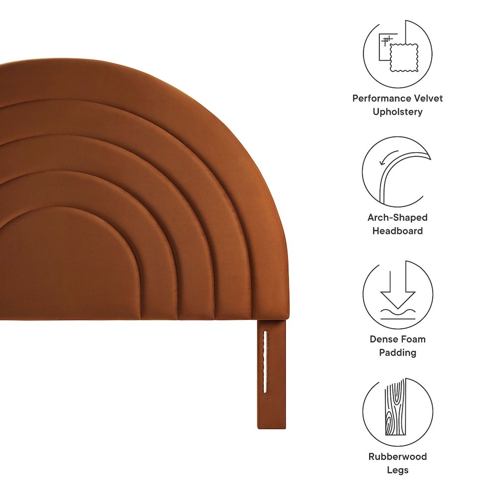 Solana Arched Performance Velvet Full Headboard